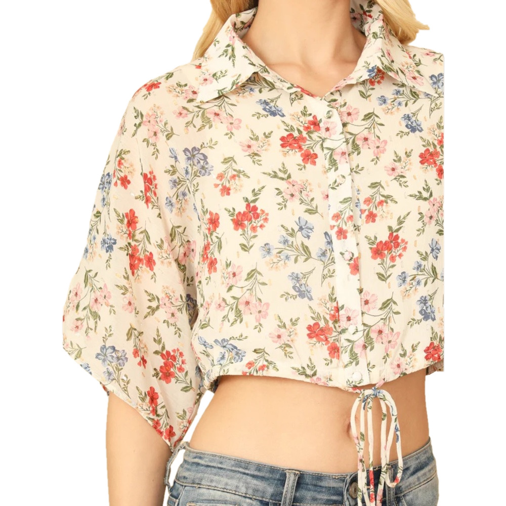 Signature Floral Crop Top tie up